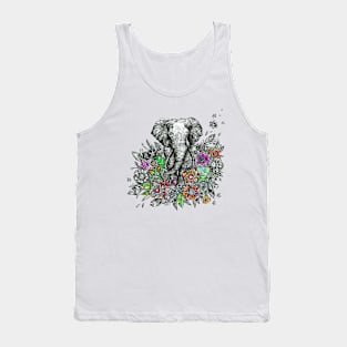 Floral Elephant. Tank Top